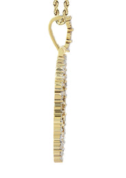 10K Yellow Gold Diamond Round Picture Pendant Necklace | Appx. 19 Grams