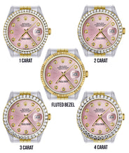 Gold Rolex Datejust  Watch 16233 for Men | 36Mm | Pink Dial | Jubilee Band