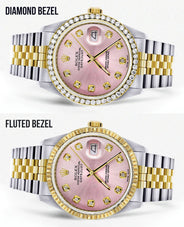 Womens Gold Rolex Datejust Watch 16233 | 36Mm | Pink Dial | Jubilee Band