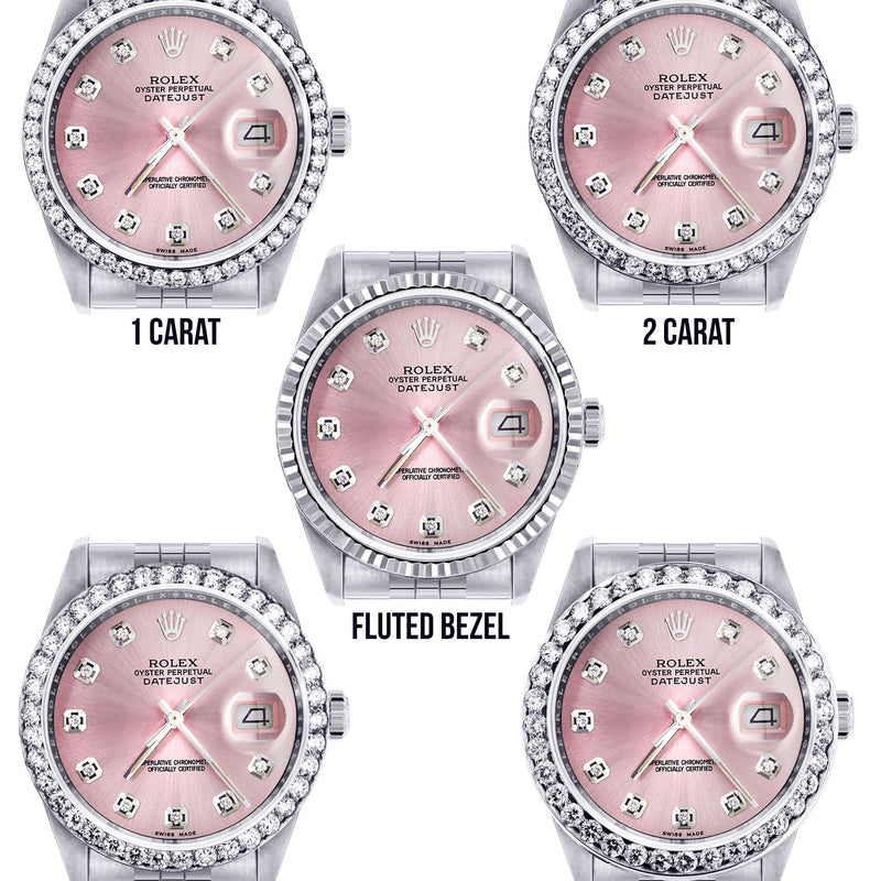 Mens Rolex Datejust Watch 16200  | 36Mm | Pink Dial | Jubilee Band