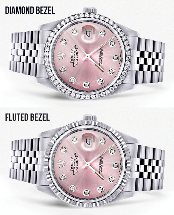 Womens Rolex Datejust Watch 16200 | 36Mm | Pink Dial | Jubilee Band
