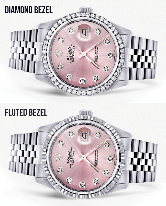 Womens Rolex Datejust Watch 16200 | 36Mm | Pink Dial | Jubilee Band