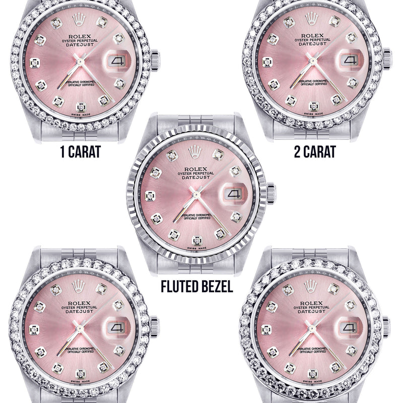 Womens Rolex Datejust Watch 16200 | 36Mm | Pink Dial | Jubilee Band