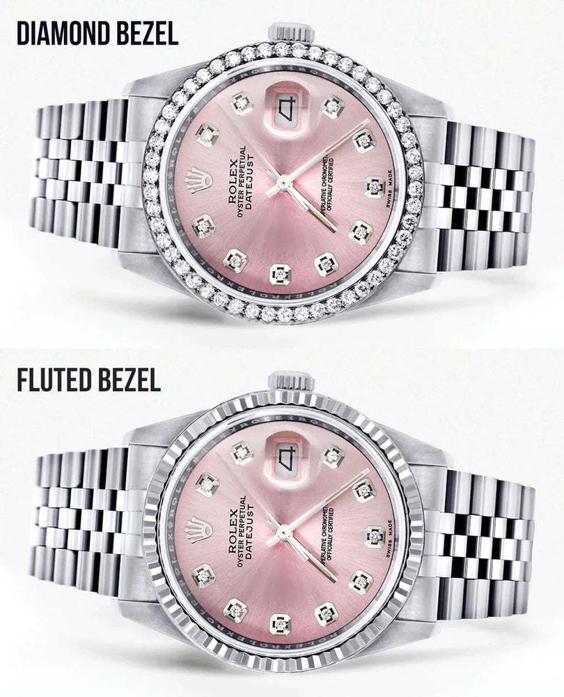 Rolex Datejust Watch 16014 for Men | 36MM | Diamond Pink Dial | Jubilee Band