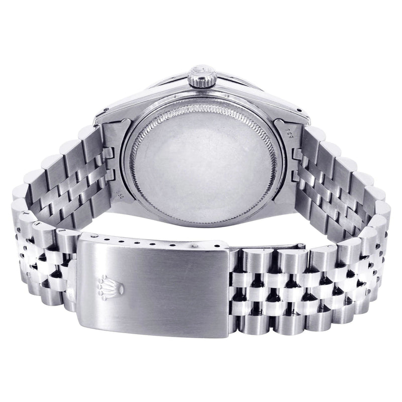 Diamond Mens Rolex Datejust Watch 16200 | 36Mm | Pink Mother Of Pearl Roman Numeral Dial | Jubilee Band