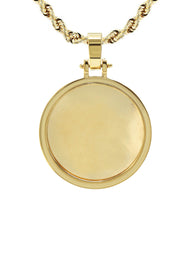 10K/14K Yellow Gold Large Round Picture Pendant Necklace