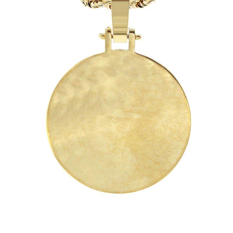 10K/14K Yellow Gold Large Round Picture Pendant Necklace