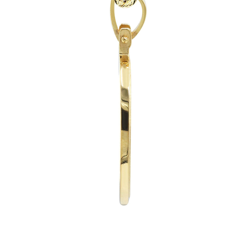 10K/14K Yellow Gold Large Round Picture Pendant Necklace