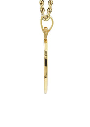 10K/14K Yellow Gold Large Round Picture Pendant Necklace