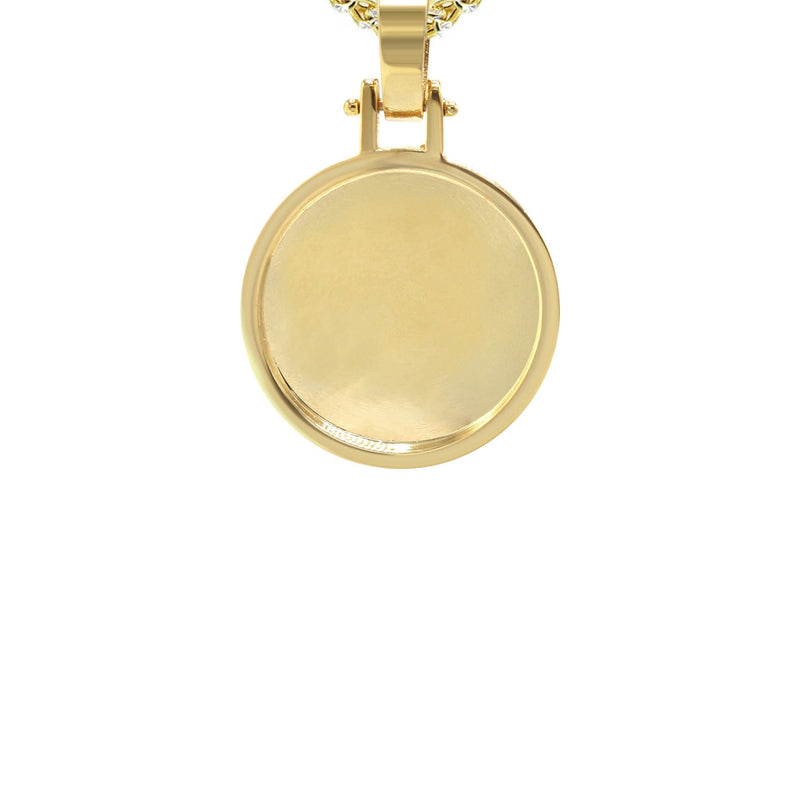 10K/14K Yellow Gold Small Round Picture Pendant Necklace