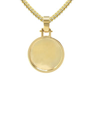 10K/14K Yellow Gold Small Round Picture Pendant Necklace