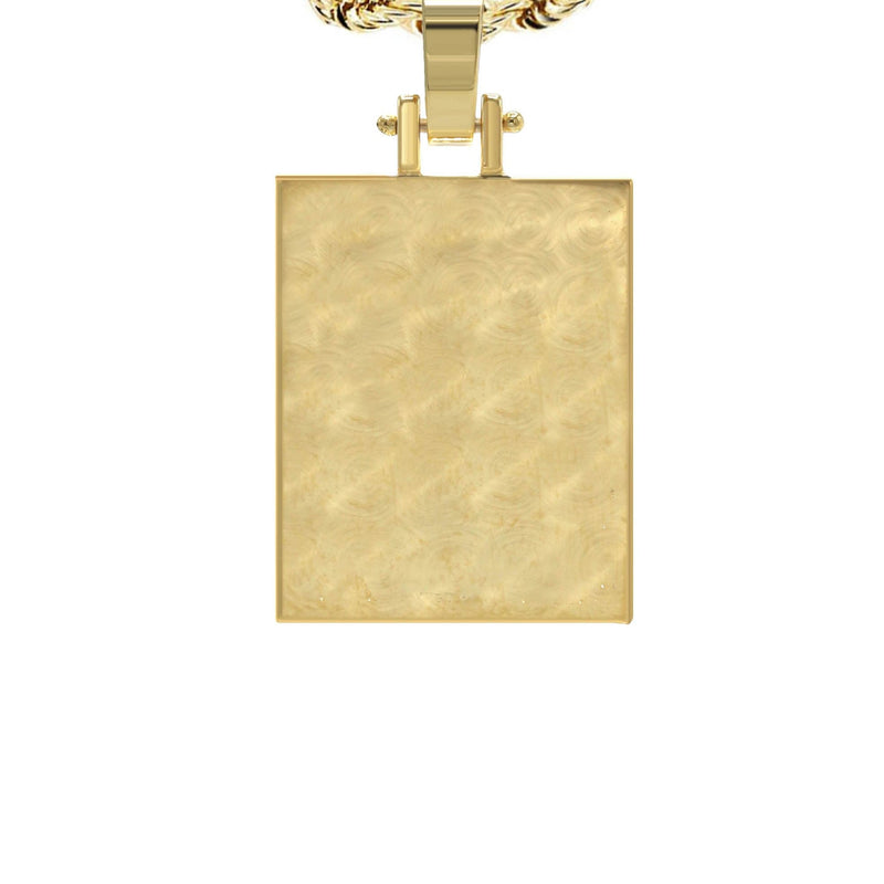 10K/14K Yellow Gold Small Rectangle Picture Pendant Necklace
