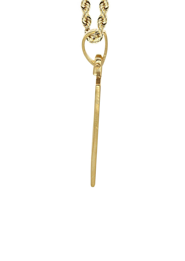 10K/14K Yellow Gold Small Rectangle Picture Pendant Necklace