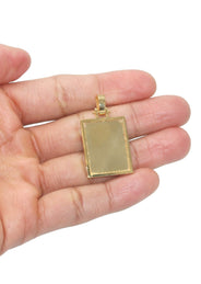 10K/14K Yellow Gold Small Rectangle Picture Pendant Necklace