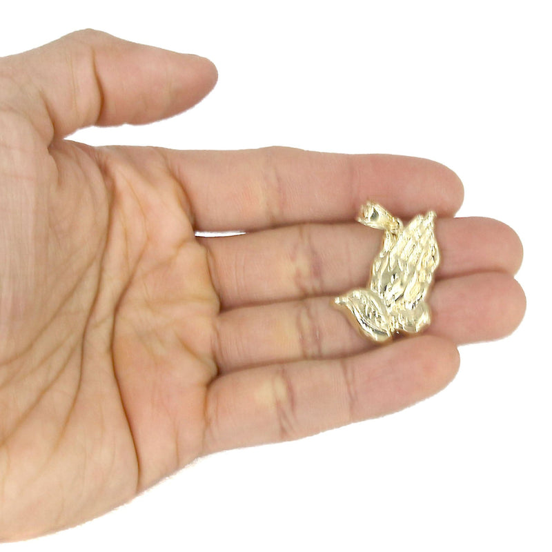 10K Yellow Gold Praying Hands Necklace | Appx. 12.6 Grams