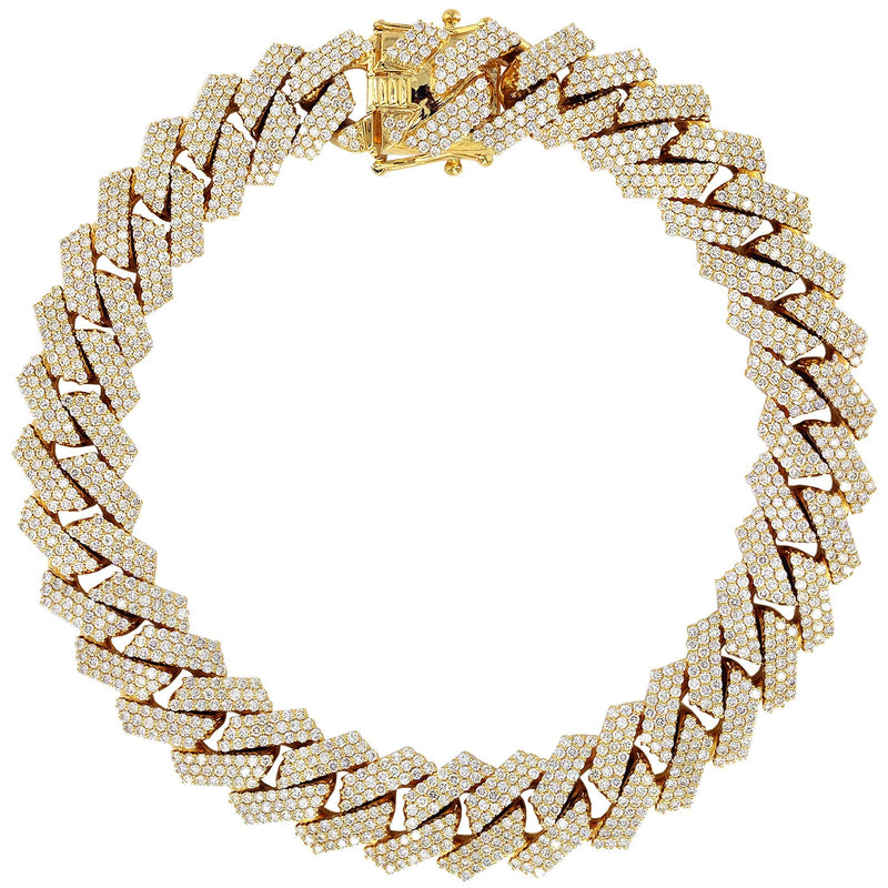 Diamond Miami Cuban Link Prong Bracelet ( 17 MM )