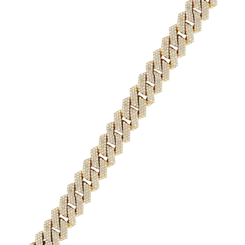 Diamond Miami Cuban Link Prong Bracelet ( 17 MM )