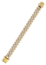 Diamond Miami Cuban Link Prong Bracelet ( 17 MM )