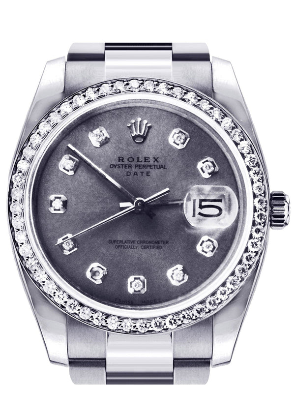 Diamond Rolex Date | Stainless Steel