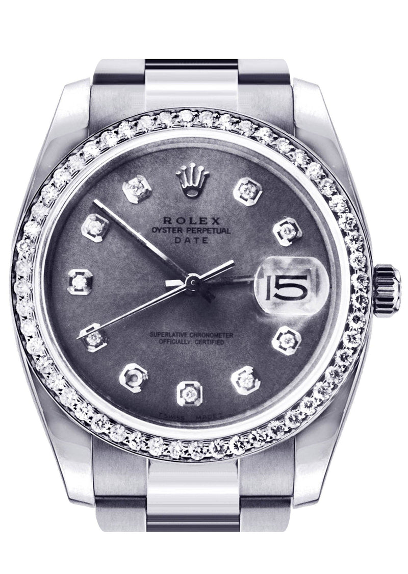 Diamond Rolex Date | Stainless Steel