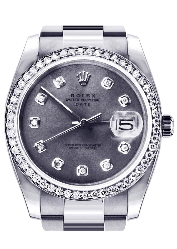 Diamond Rolex Date | Stainless Steel