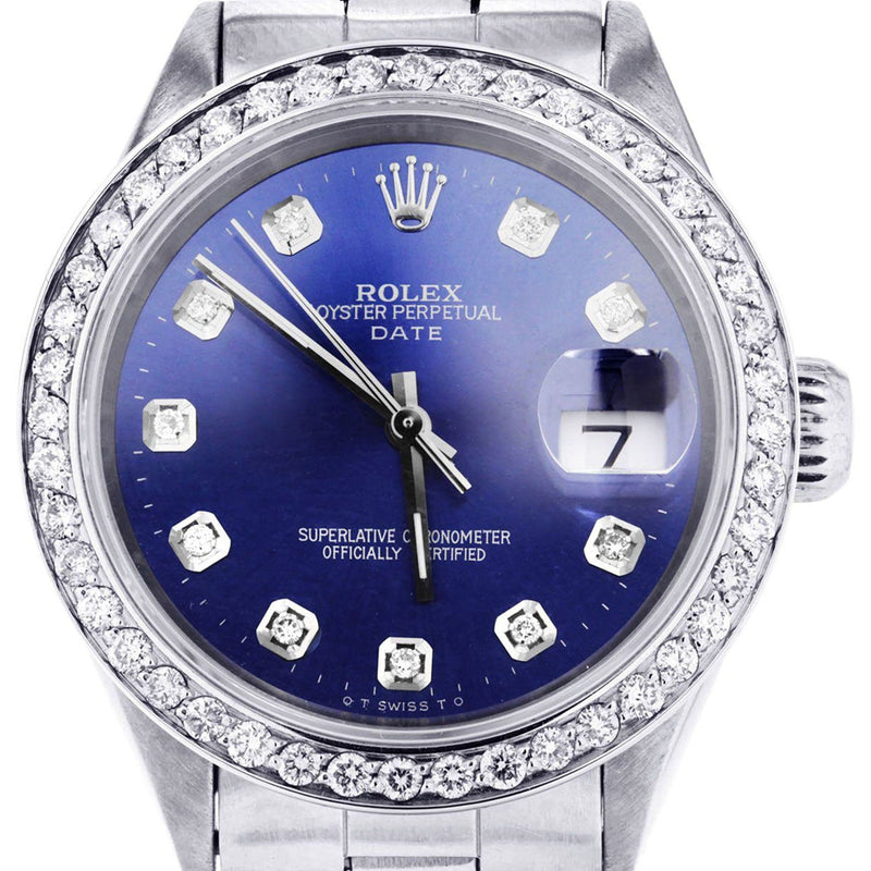 Diamond Rolex Date 34 MM | 2.25 CARAT | CUSTOM DIAMOND DIAL | OYSTER BAND