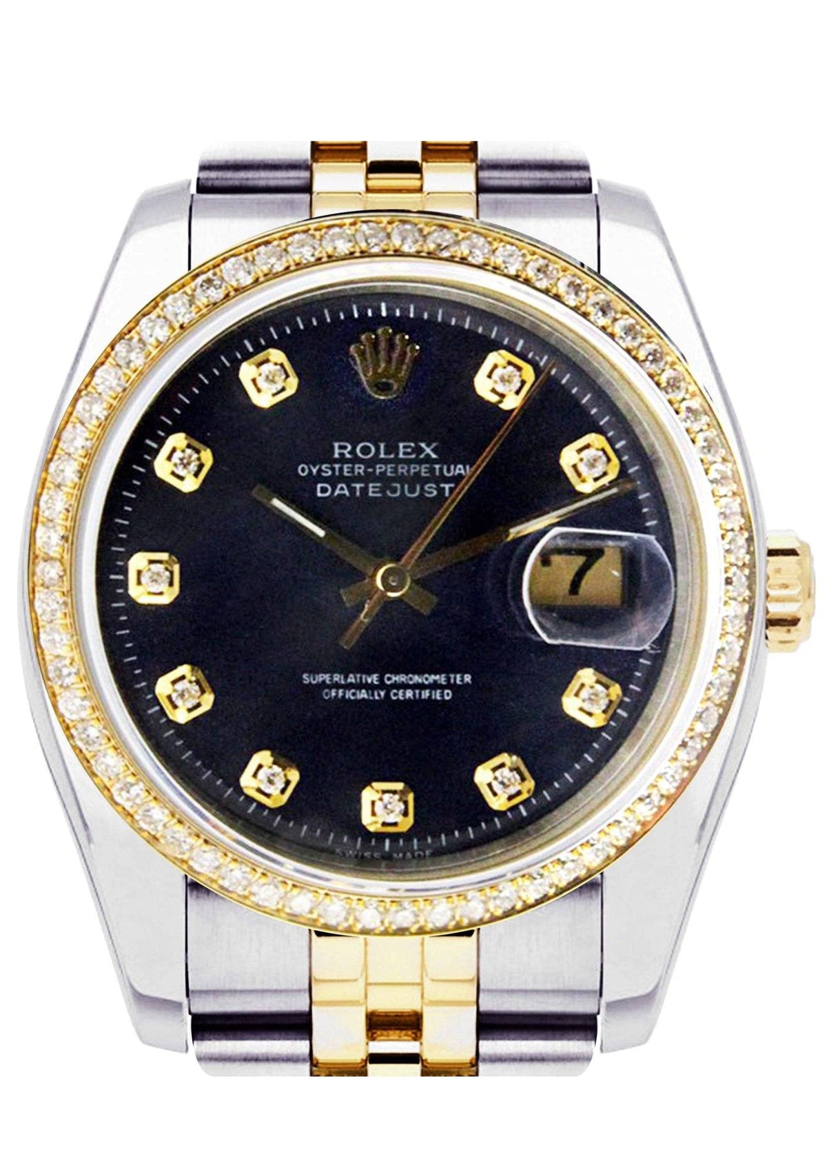 Diamond Rolex Datejust | 18K Yellow Gold | 36 Mm