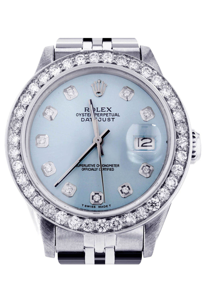Diamond Rolex Datejust 36 MM | 2.75 Carat | Custom Diamond Dial | Jubiliee Band