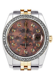 Diamond Rolex Datejust | 36 MM | 18K Yellow Gold and Stainless Steel | Jubilee Band | Flower Diamond Dial | 1.4 Carats