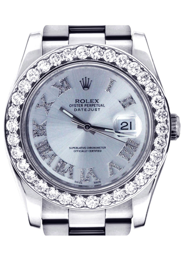 Diamond Rolex Datejust | Stainless Steel | Diamond Silver Roman Numeral Dial | 36 MM