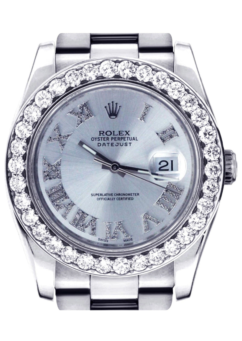 Diamond Rolex Datejust | Stainless Steel | Diamond Silver Roman Numeral Dial | 36 MM
