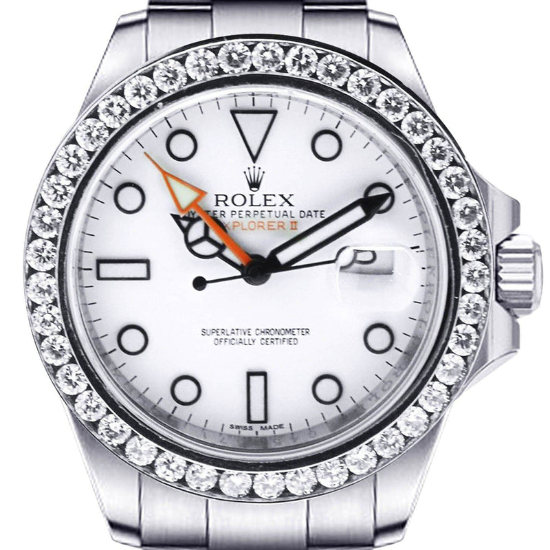 Diamond Rolex Explorer 2 | Stainless Steel | 42 Mm
