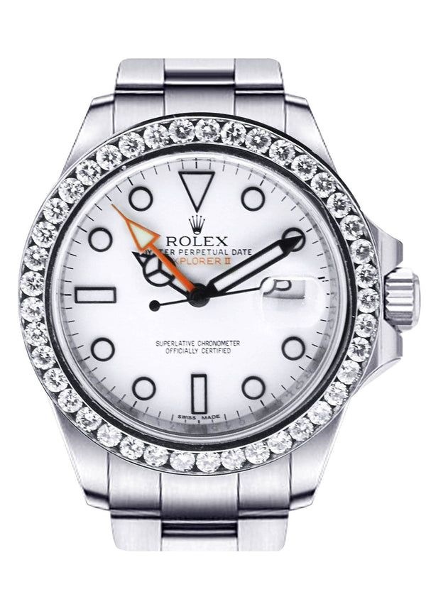 Diamond Rolex Explorer 2 | Stainless Steel | 42 Mm