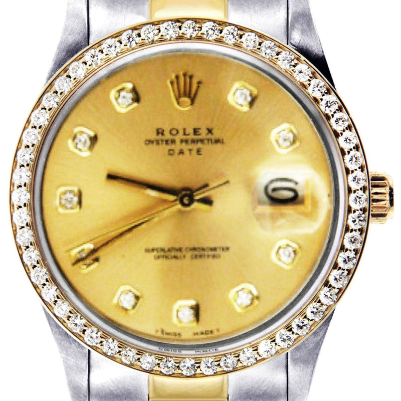 Diamond Rolex Date | Stainless Steel