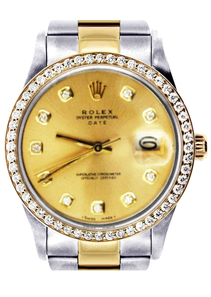 Diamond Rolex Date | Stainless Steel