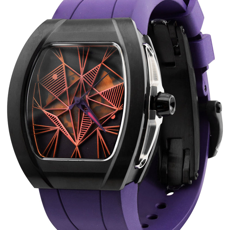 Frost NYC Evolution Women's Watch - Automatic Skeleton Steel Caged Heart | WFRST-01-H-B Purple Band | Pre - Sale