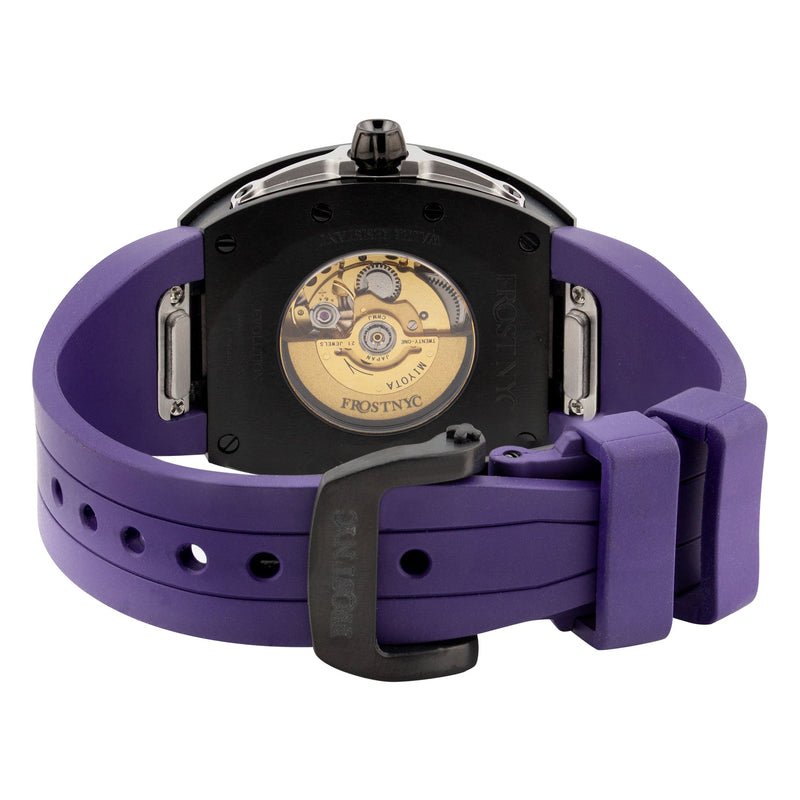 Frost NYC Evolution Women's Watch - Automatic Skeleton Steel Caged Heart | WFRST-01-H-B Purple Band | Pre - Sale