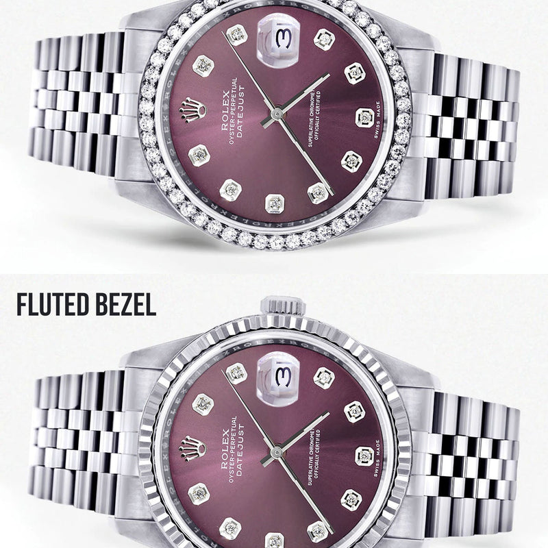 Womens Rolex Datejust Watch 16200 | 36Mm | Purple Dial | Jubilee Band