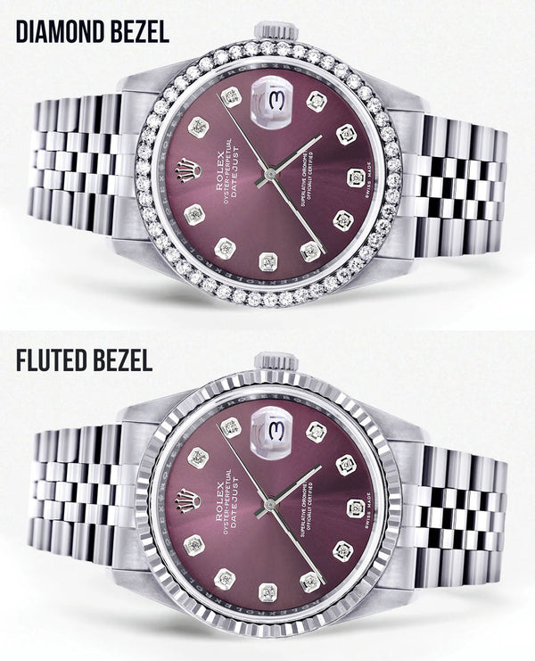 Womens Rolex Datejust Watch 16200 | 36Mm | Purple Dial | Jubilee Band