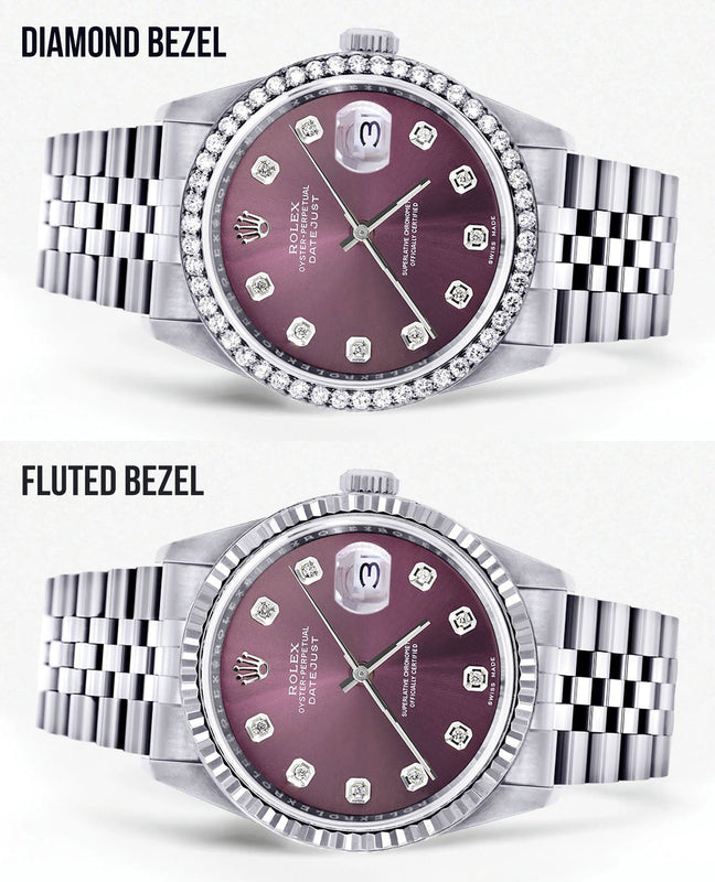 Womens Rolex Datejust Watch 16200 | 36Mm | Purple Dial | Jubilee Band