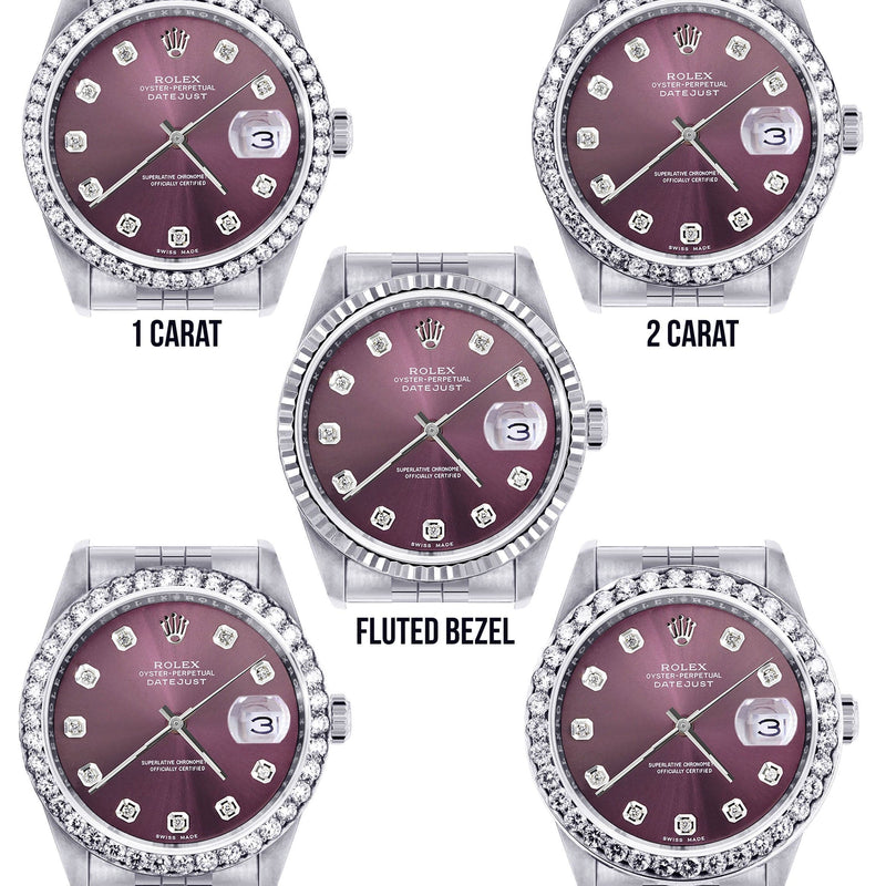 Mens Rolex Datejust Watch 16200 | 36Mm | Purple Dial | Jubilee Band