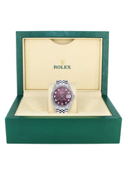 Womens Rolex Datejust Watch 16200  | 36Mm | Purple Dial | Fluted Bezel | Jubilee Band