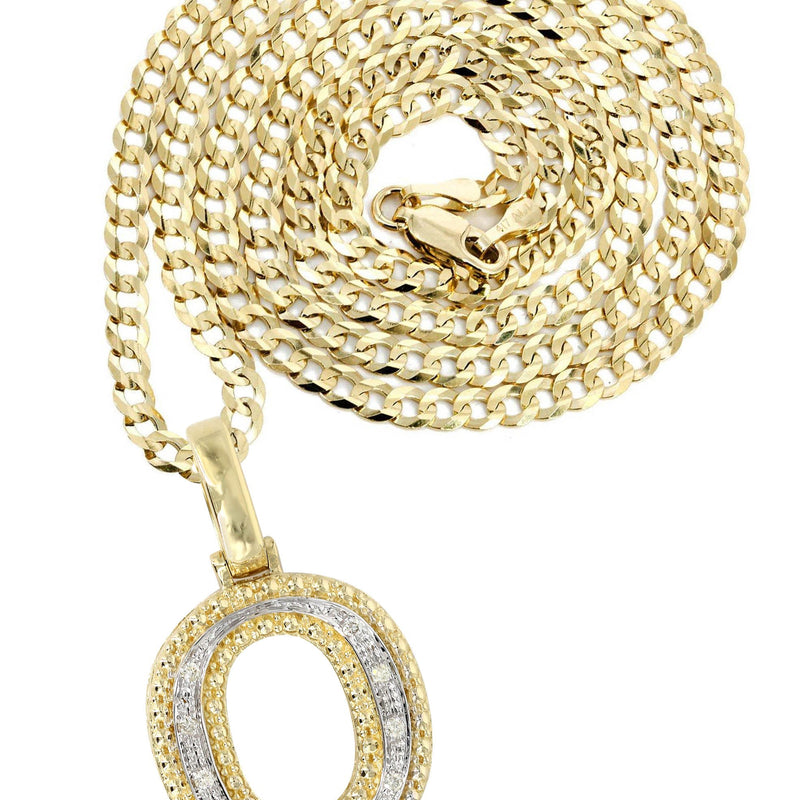Diamond 10K Yellow Gold Letter "Q" Necklace | Appx. 13.5 Grams