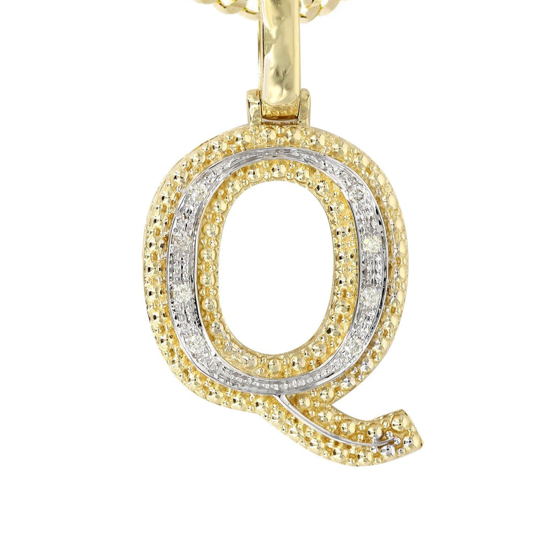 Diamond 10K Yellow Gold Letter "Q" Necklace | Appx. 13.5 Grams