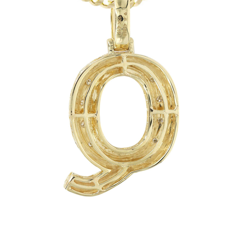 Diamond 10K Yellow Gold Letter "Q" Necklace | Appx. 13.5 Grams