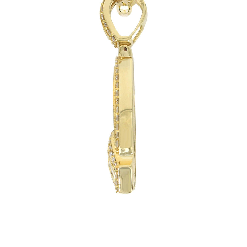 14K Yellow Gold Letter "Q" Baguette Diamond Necklace | 2.22 Carats