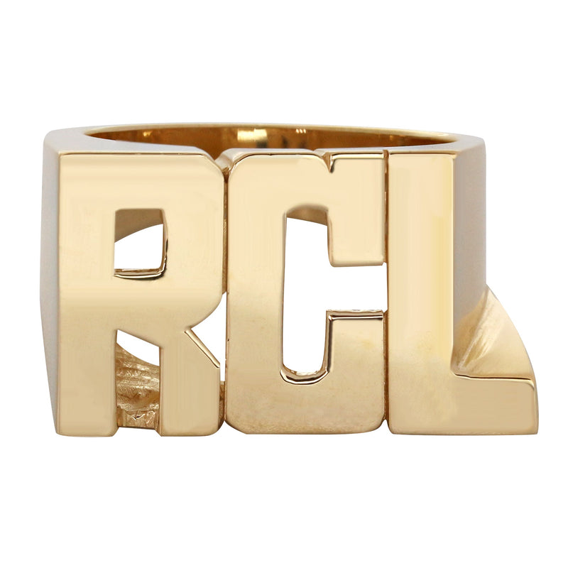 14K Gold Initials Name Ring | Style #60