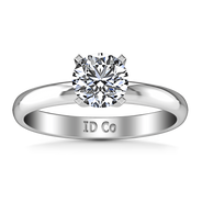 Round Diamond Solitaire Engagement Ring Comfort Fit Round Diamond Diamond 14K White Gold