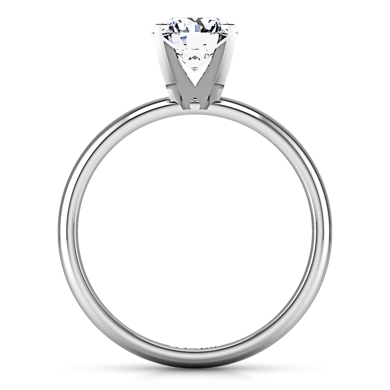 Round Diamond Solitaire Engagement Ring Comfort Fit Round Diamond Diamond 14K White Gold