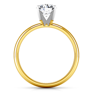 Solitaire Diamond Engagement Ring Comfort Fit Round Diamond 14K Yellow Gold